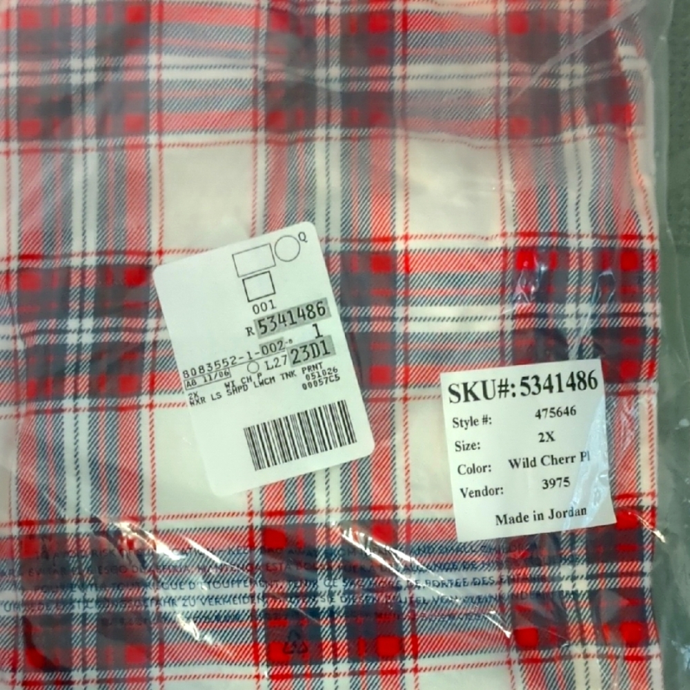 Red and White Plaid Fabric Turtleneck